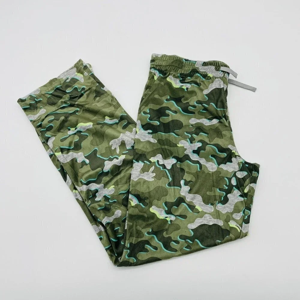 Cat & Jack Youth Boys Size XL Drawstring Pull On‎ Pajama Pants Camouflage Green